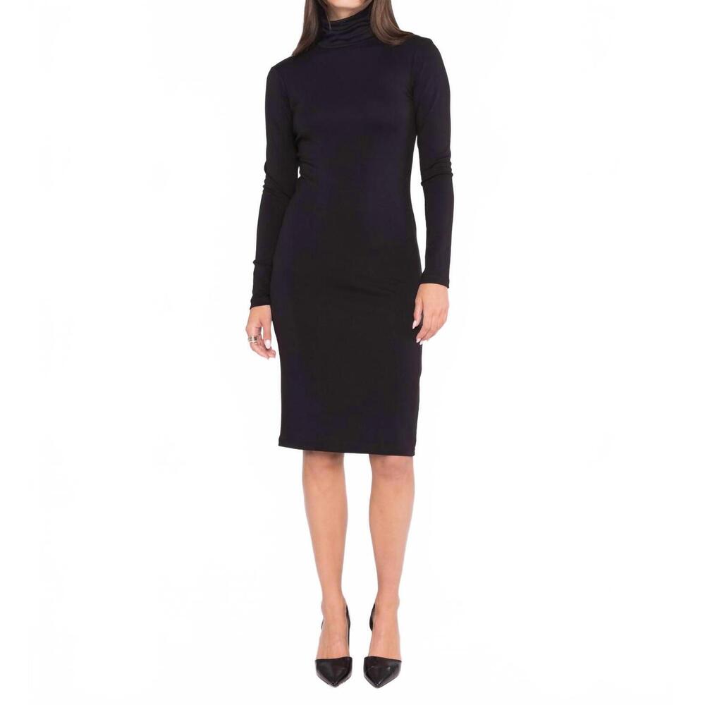 NEW RIPLEY RADER midi turtleneck dress in black